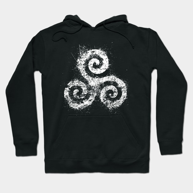 Teen Triskelion White Ink Hoodie by HappyLlama